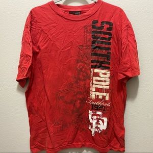 Red southpole y2k t shirt
